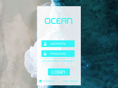 Ocean Login Mock Up android app branding clean design dribbble graphic design icon ios app logo minimal neon ocean trending ui ux vector web website