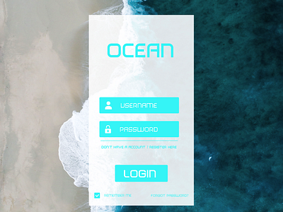 Ocean Login Mock Up