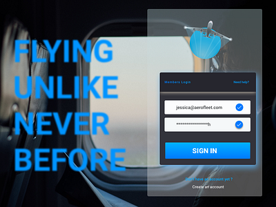 Airline Client Login Mock Up