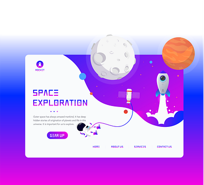 Space Exploration Website Landing Page branding clean design designer dribbble graphic inspiration minimal space ui ux vector web website