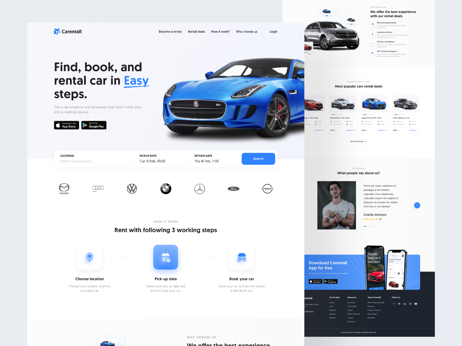 Carentall Landing page - Exploration by Arsanda Maulana on Dribbble