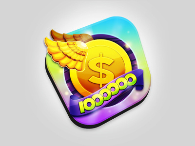 Million coins coin coins dollar game gold icon play usd wings wood