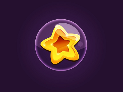 Star bubble button game gold icon star