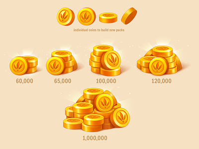 Coin Package 2d character coin design game gold gui ui