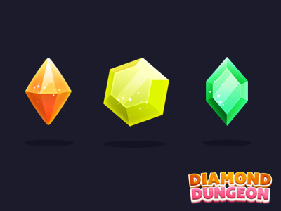 Game icons art diamond elements game icons jewerly ui