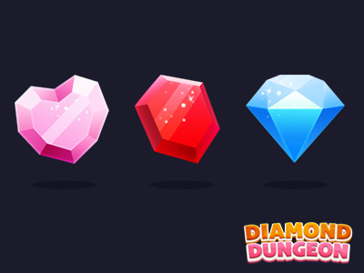 Diamond elements diamond game heart icon jewerly logo magic ui