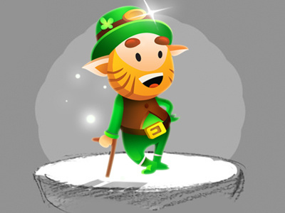 Irish beard character game gold green hat icon irish luck ui