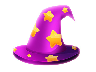 Magic hat collection game hat icon magic purple star ui