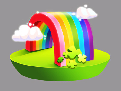 Rainbow character cloud color game icon rainbow ui