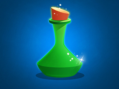 Magic bottle blue bottle character game glass green icon magic ui