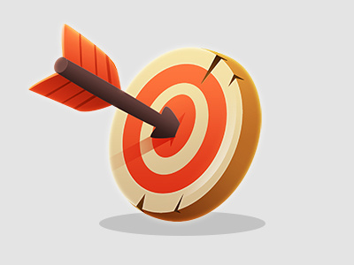 The goal arrow character game goal icon red target ui