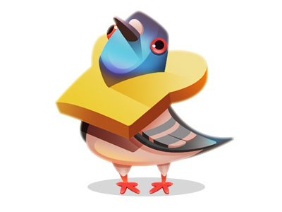 pigeon bird bread character design game pigeon ui