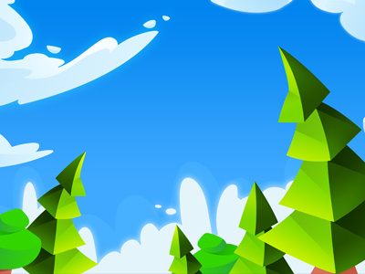 Bg for Castle of Defender background bg blue character design cloud forest game green gui icon tree ui