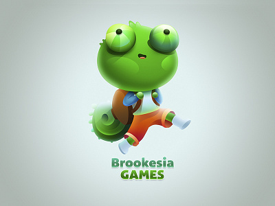 Concept logo chameleon character design design game green jump logo shorts ui