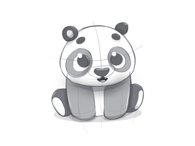 Panda sketch bear character design game icon panda sketch toy
