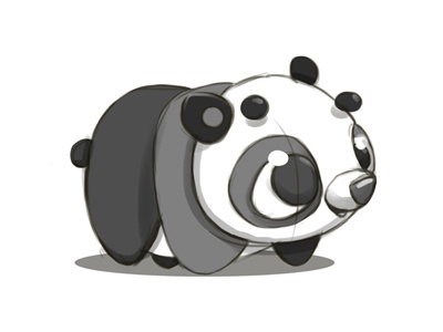 Panda sketch 2 cartoon character design game gui icon panda pet sketch smile ui