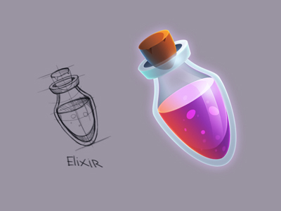 Elixir bottle elixir game icon magic sketch tube ui