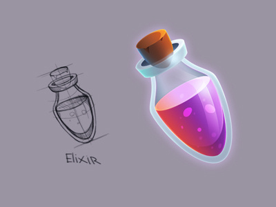 Elixir bottle elixir game icon magic sketch tube ui