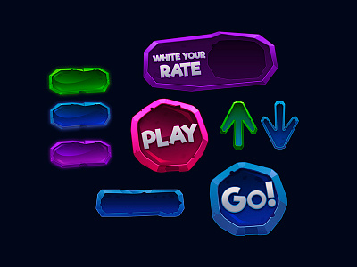 GUI pack arrow button cartoon colors game gui play stone ui