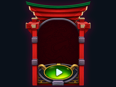 Body for Level button asian button design frame game play red slots ui wood