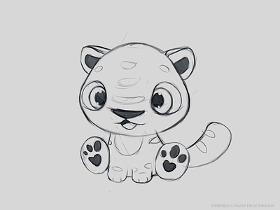 Tiger animal art character design game orange pet sketch tiger ui
