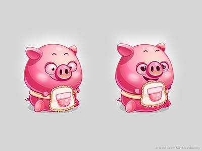 Piggy character cookie cute design eyes game gui heart pig pink ui