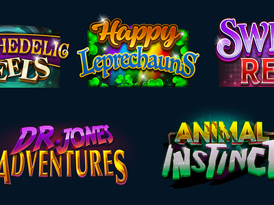 Logos for slots machine button character design game art logo slots ui
