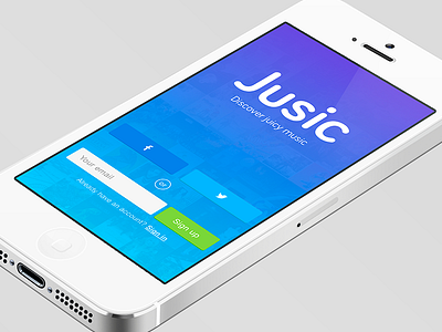 Jusic - Splash/Login app ios ios7 iphone jusic login music player socia splash