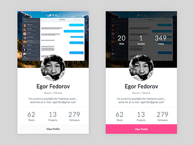Day 019 - Dribbble Profile Card card clean design dribbble info player profile stats ui