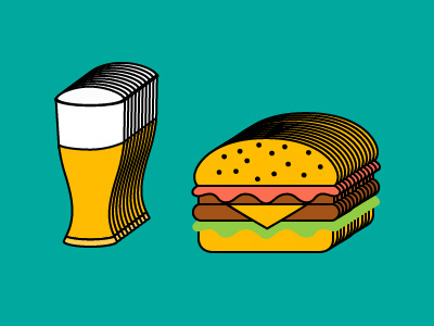 Beer and Burger beer burger graphic design icon icon design illustration weekend