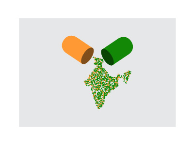 Pill/India illustration for Doctors Without Borders