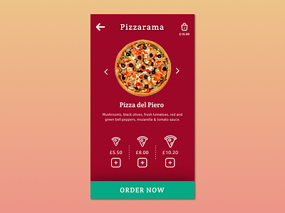 Mobile Pizza Order app food mobile mobile app design mobile interface order pizza ui ux