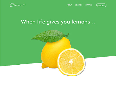 Lemon Landing Page clean funny landing page lemon lime minimalistic product page simple ui web web design