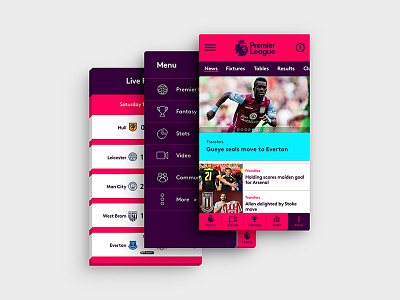 Premier League Mobile App Design