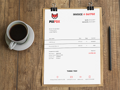 Pixfox Invoice Design designer invoice pixfox print receipt template