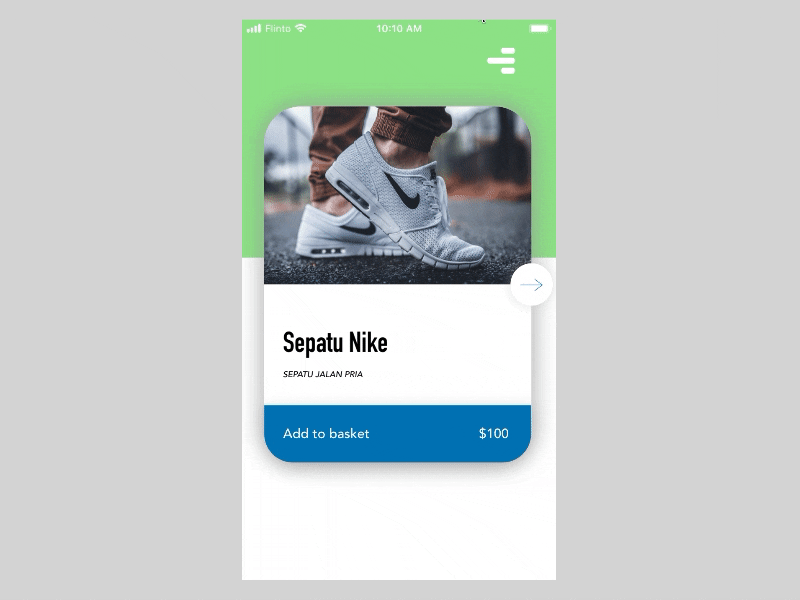 Shopping Cart design flinto interaction design mobile app ui