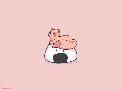 Rice Cat animation art branding clean cute design flat icon identity illustration illustrator lettering logo minimal pastell ui ux vector web website