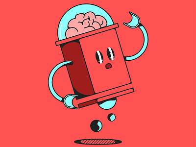 Robot Brain design flat illustration vector