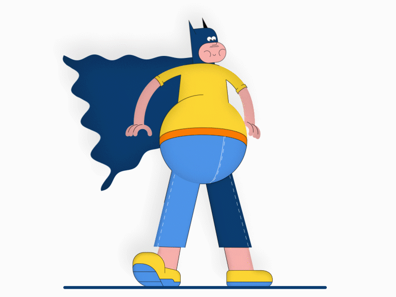 Fatman animation design flat illustration minimal vector