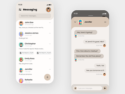 Clean Messaging Chat App UI Design app chat app design messaging app minimal design minimal ui social app ui user interface ux