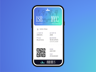 Digital Boarding Pass UI Design app boarding pass branding design digital booking digital ticket flight illustration travel ui user interface ux