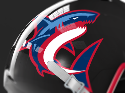 HACL Sharks Helmet Dribbble branding football highschool league logo shark