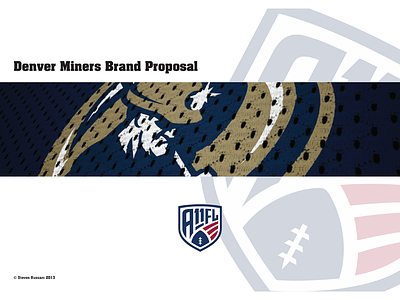 Denver Miners Proposal Front Cover a11fl branding denver football logo miners