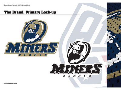 Denver Miners Proposal Lockups a11fl branding denver football logo miners
