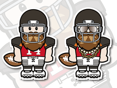 Which Fitz? caricature football minicons nfl sports stickers
