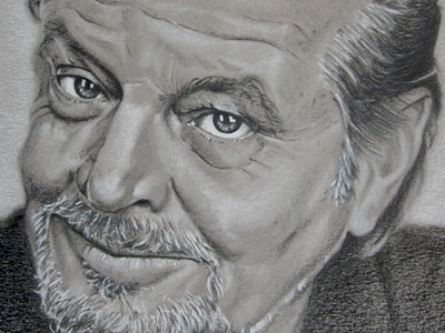 Jack Nicholson coloured stock pencil portrait