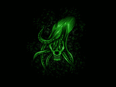 skull octopus design tshirt