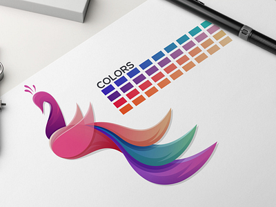 peacock branding design for sale icon identity illustration illustrator logo mobile vector