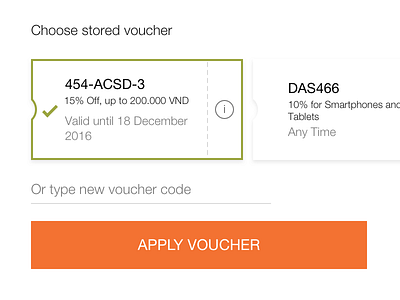 E-Commerce Vouchers checkout clean discount ecommerce field form light promocode shop ui ux voucher