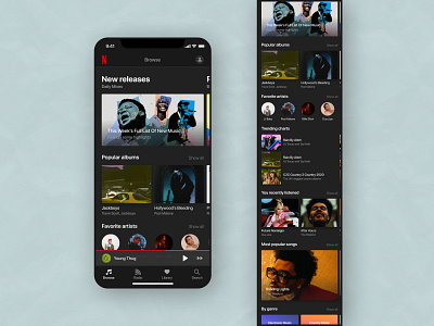 Netflix Music app concept app app design application concept interface mobile mobile app design music music app music player netflix ui web design